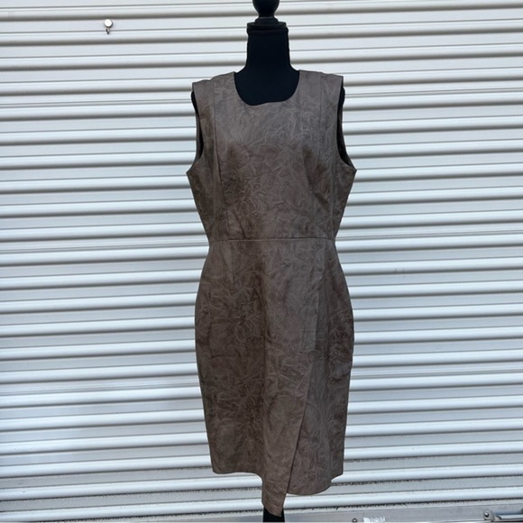 Kenneth Cole faux brown leather shift dress​ - Picture 1 of 5